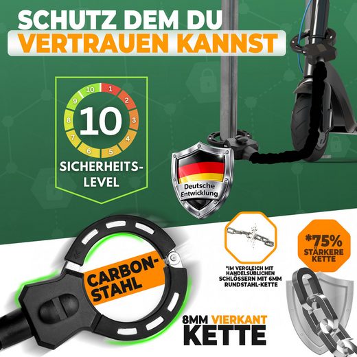 Mivelo Clavis One Handschloss für E-Scooter und Fahrrad – 60 cm – Schwarz