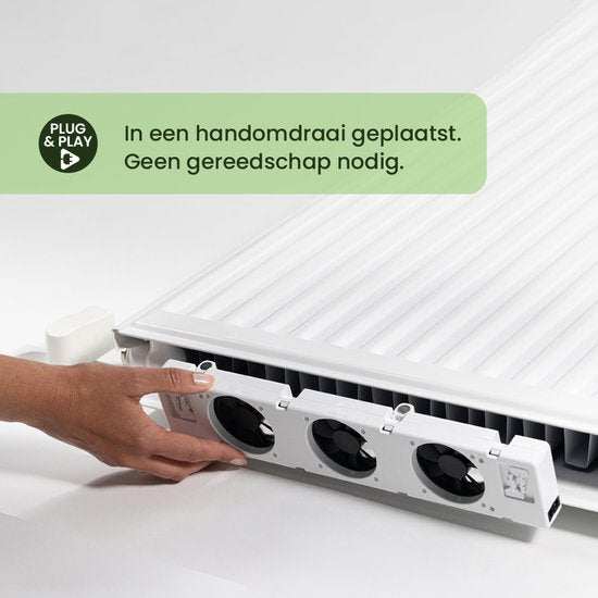 SpeedComfort Heizkörperlüfter mit Regelsensor - Duo-Set (2x) - Schnelleres Heizen - Bis zu 22% Energieeinsparung - Mehrere Geschwindigkeiten - Einfach zu installieren - Flüsterleise