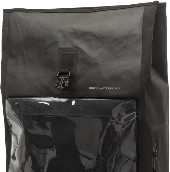 AGU Shelter – Kurierrucksack – Fahrradkurierrucksack – 40 l – 100 % wasserdicht – 3M-Reflexstreifen – Fach für 14-Zoll-Laptop – Schwarz