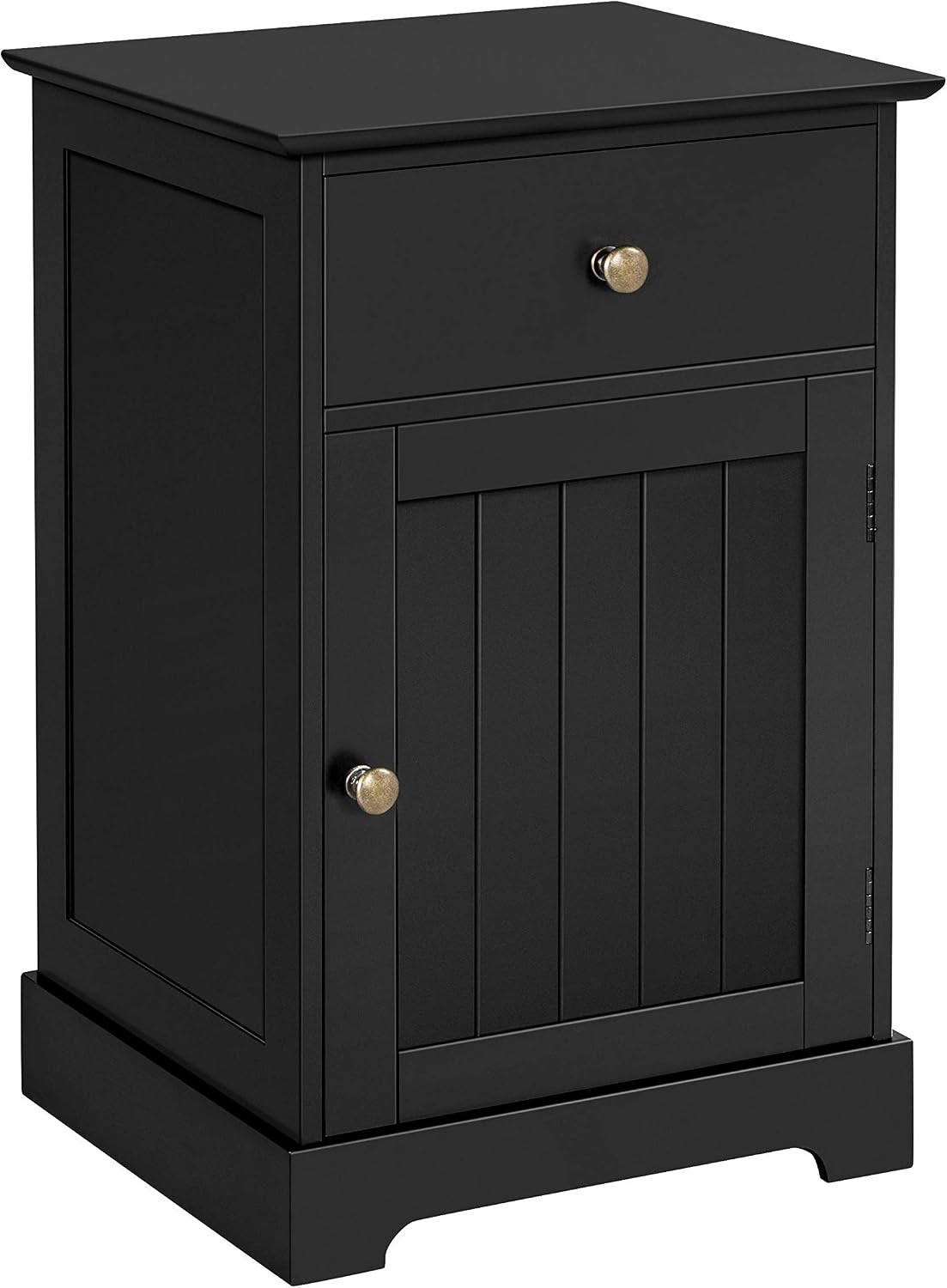 Yaheetech Nachttisch – Schwarz – 40 x 35 x 60 cm – Mit Schublade und verstellbarem Einlegeboden