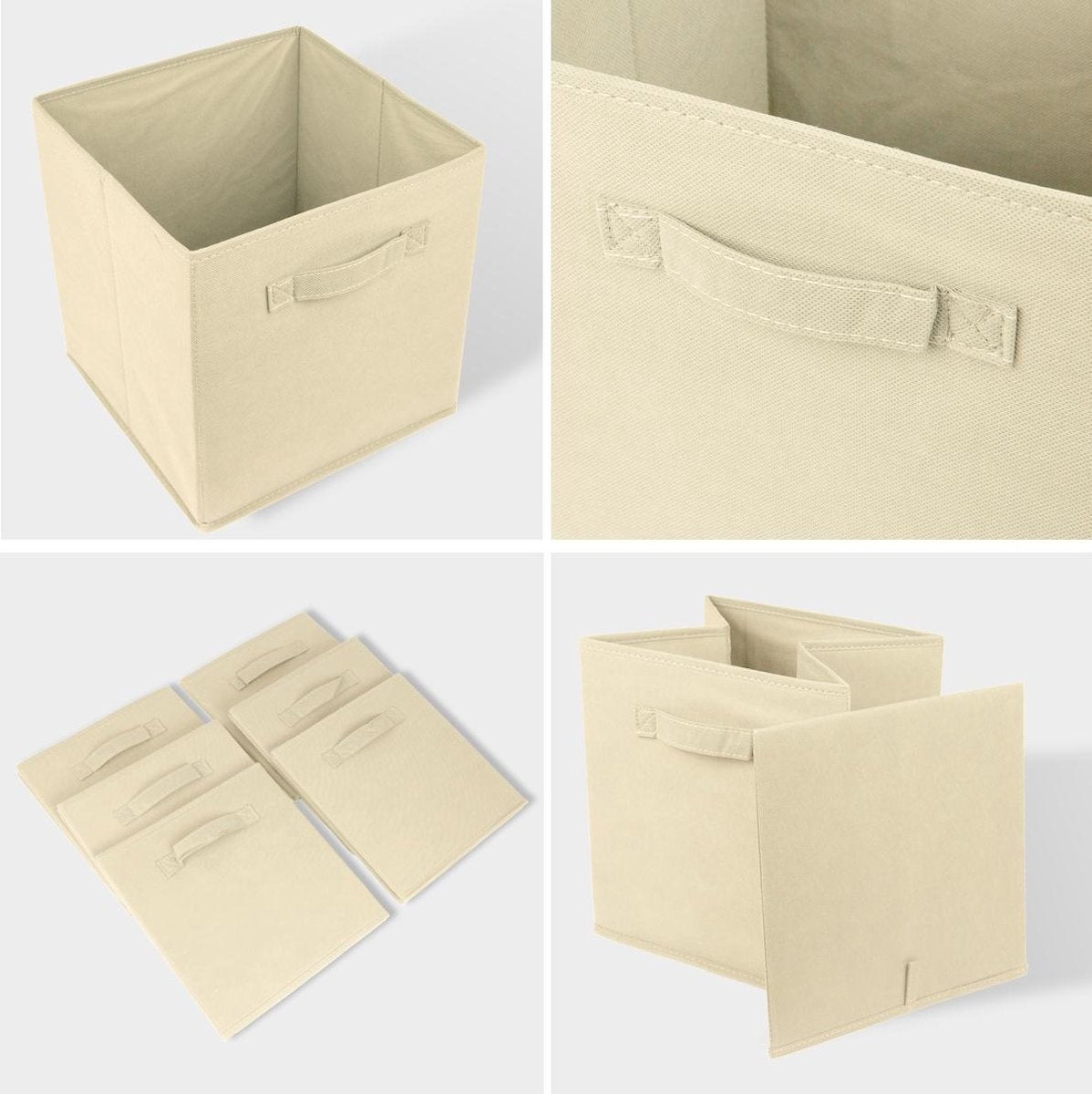 LifeGoods - Kleiderschrank-Organisatoren - 6 Stück - 20L - Textil - Beige