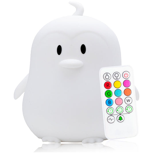 Sleepy Friends Pinguin-Nachtlicht für Kinder - 8 Farben LED - dimmbar & Touch - USB aufladbar - 95.2 x 97.4 x 100 mm - weiches Silikon