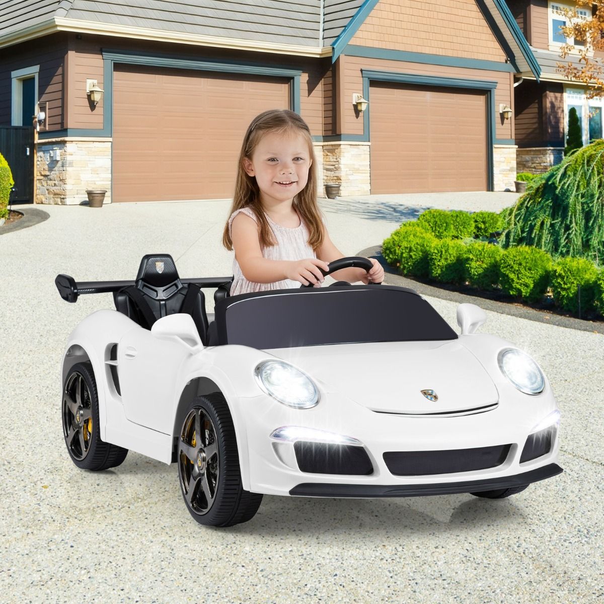 Coast Elektro-Kinderauto – Fernbedienung – LED-Beleuchtung – weiß