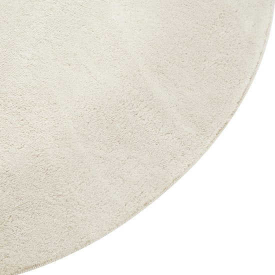 tectake® Kurzflorteppich - Rund - Ø120 cm - Creme - 1630 g/m² Florgewicht - Teppich für Wohnzimmer, Schlafzimmer, Esszimmer - Pflegeleicht und waschbar - Anti-Rutsch-Unterlage - Allergikerfreundlich - Verschiedene Größen und Farben