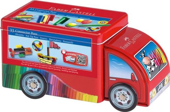 Faber-Castell Filzstifte – Connector – Geschenkset „Lkw“ – FC-155533