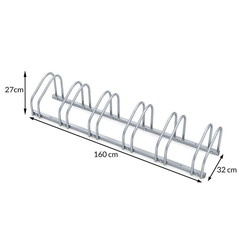 Monza Fahrradträger - Fahrradaufbewahrung - für 6 Fahrräder - 160x32x27 cm - Fahrradträger aus Metall