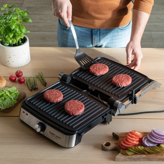 Safecourt Kitchen Contact grill compact CG200 - Toaster - Grillgerät - Abnehmbare Platten