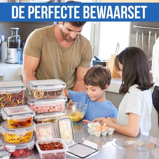 Strex Food Storage Containers - Meal Prep Containers - Kunststoff-Gefrierschrank-Container - mit Deckel - 18 Stück Set - BPA Free Microwave Containers