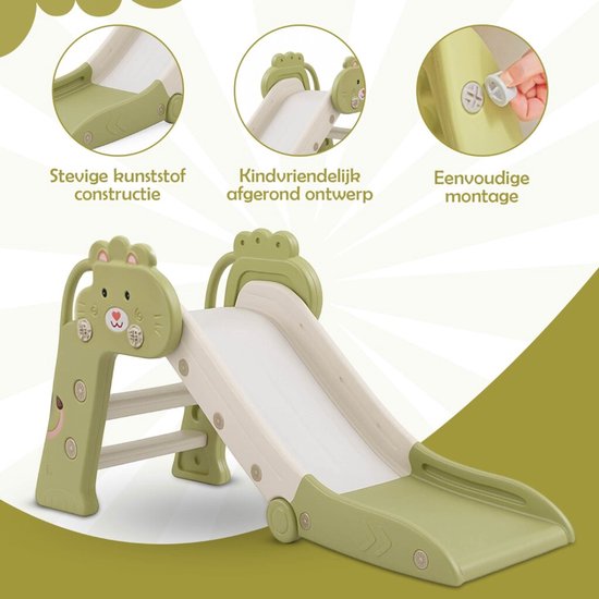 Bambini Slide - Rutsche für Kleinkinder - Rutsche für draußen - Rutsche für drinnen - Spielplatz - faltbar - Grün