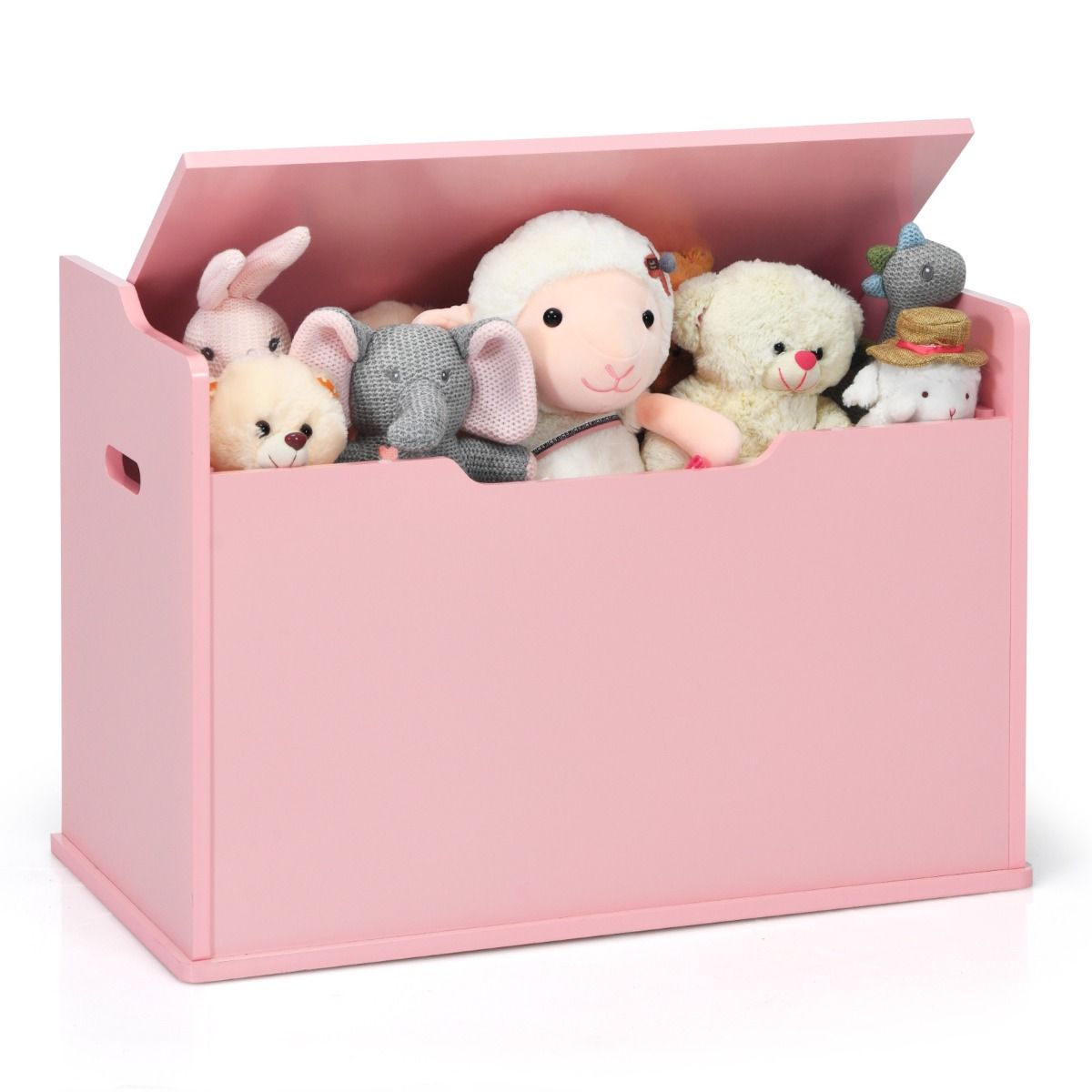 Coast Spielzeugkiste mit klappbarem Deckel – Sicherheitsscharniere – integrierte Griffe – rosa – 74 x 39 x 52 cm