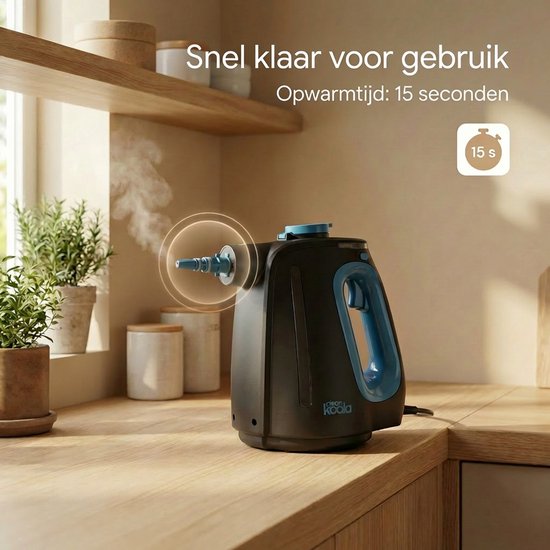 CleanKoala 2-in-1-Dampfreiniger – 15 Sekunden Aufheizzeit – 30 Minuten Dampfreinigung – inkl. 12 Zubehörteile und 3 zusätzliche Tücher