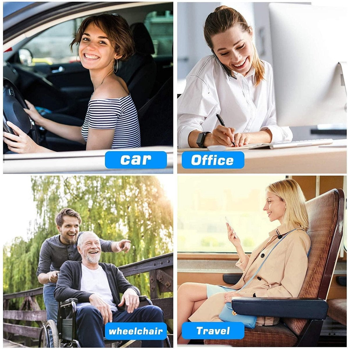 Fuegobird Gel Pillow - Ergonomisches Kissen - Sitzkissen orthopädisch - Doppelschichtige Wabenstruktur - Mit Kissenbezug - Blau