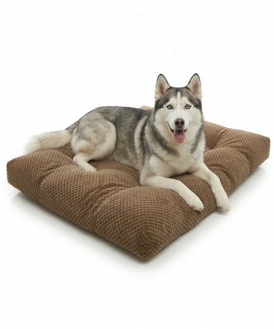 Happysnoots® Hundekissen 120 x 80 cm – XXXL-Liegeplatzkissen – Braunes Hundebett – Großes Tierkissen – Luxuriöses Hundebett