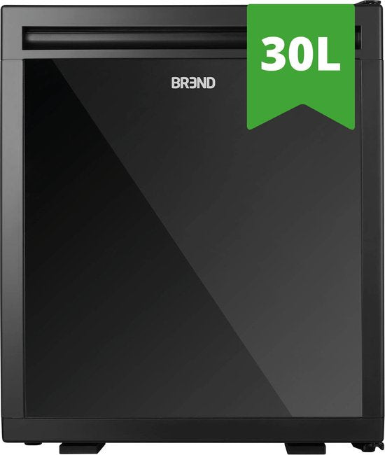 BREND BR-2225 Mini-Kühlschrank Freistehend 30 Liter - Tischkühlschrank mit einstellbarer Temperatur - Minibar mit einstellbarer Türrichtung - Schwarz