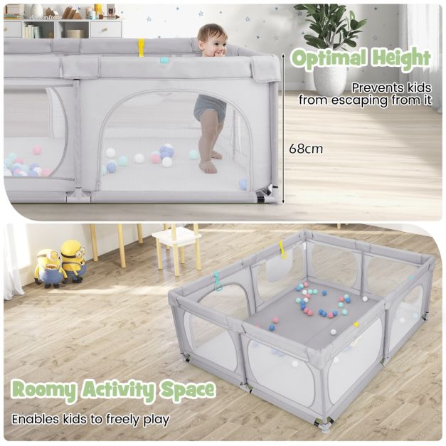 Coast Baby Box mit 50 Bällen - Hellgrau - 189x158x68cm