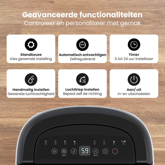 Auronic Luftentfeuchter und Luftreiniger - Pro Plus Serie - Schlafzimmer und Wohnzimmer - Entfeuchtet 12L pro Tag im Haus - Waschtrockenfunktion - Weiß