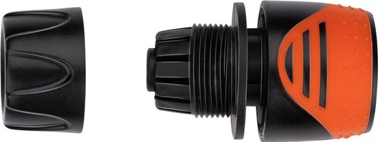 BLACK+DECKER Gartenschlauch-Kupplung 1/2'' - Gartenschläuche ⌀13mm - Integrierter Wasserstop - Kunststoff - Schwarz/Orange