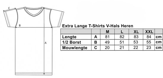 Comfort Essentials - Herren-T-Shirts - Extra lang - Navy XXL - 3er-Pack - V-Ausschnitt - Unterhemd Herren