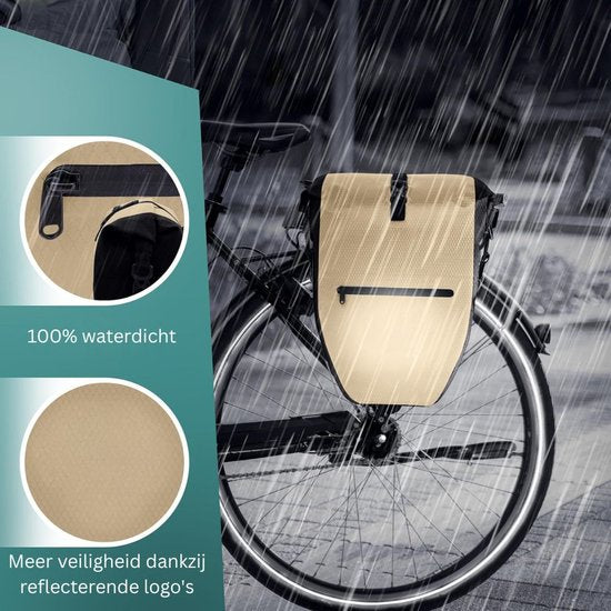 DailySupplies® Fahrradtasche (einseitig) – Wasserdichte Fahrradtaschen für Gepäckträger – Transporttasche mit Schultergurt und Tragegriff