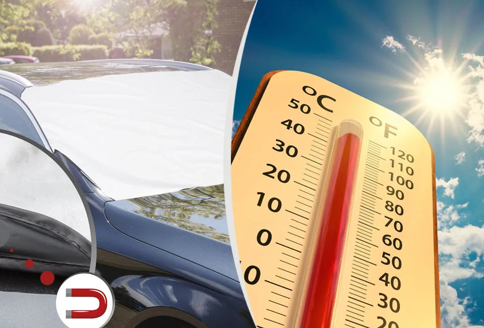 Magnetischer Windschutzscheibenschutz 162 x 96 cm - Grau