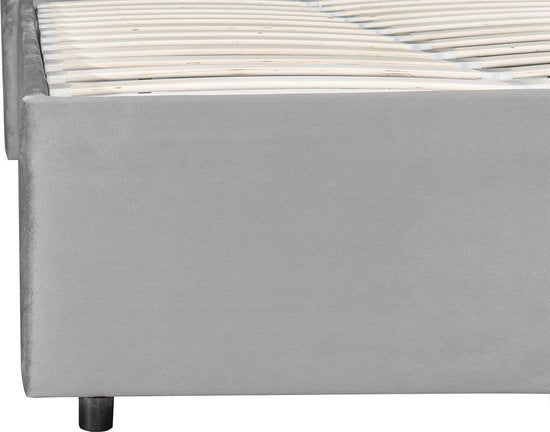 Polsterbett Savona - 200 x 140 cm - Hellgrau - Inkl. Bettkasten