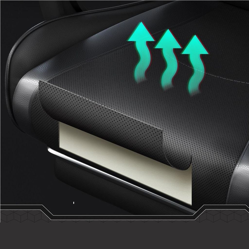 Yaheetech Gaming-Stuhl mit Massagefunktion und Fußstütze – schwarz