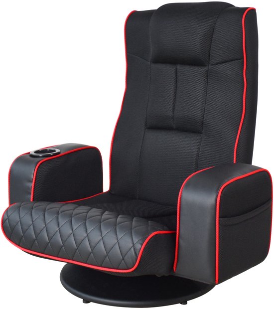 VDD Gaming – Gaming-Stuhl – Bodensessel – Gaming-Stuhl schwarz/rot – Verstellbarer Bodensessel