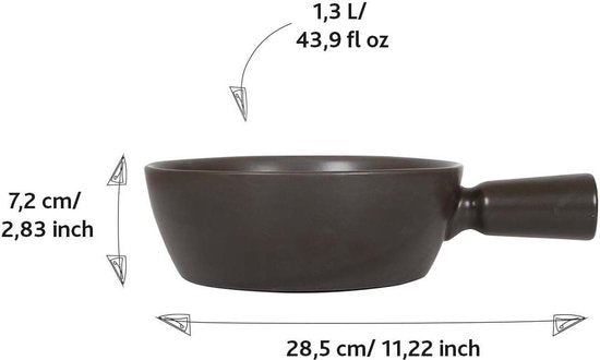 Boska Fonduepfanne Nero - für Gasherd - spülmaschinenfest - 1,3 Liter