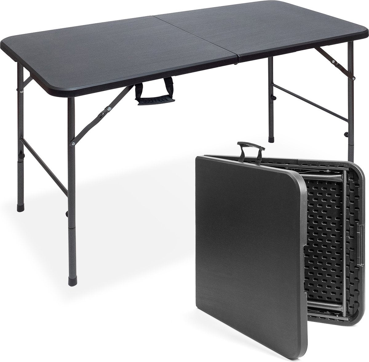 LifeGoods Zusammenklappbarer Tisch - 60x120cm - Campingtisch - Wetterfest - Klapptisch - Schwarz