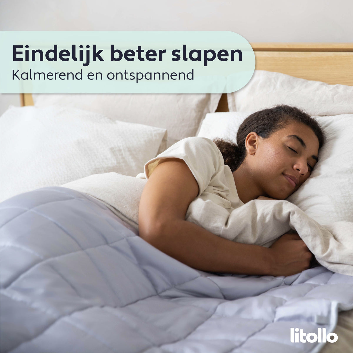 Litollo - Gewichtsdecke - 8 kg - Langlebiges Bambusmaterial - 150x200cm - Grau