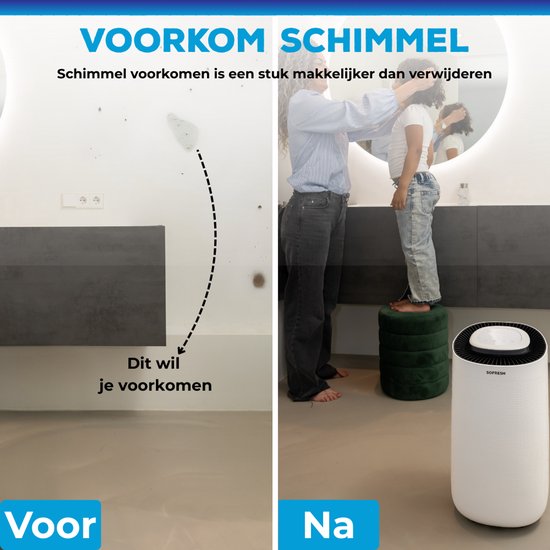 Sofresh Virgo 2-in-1 Luftentfeuchter und Luftreiniger – Kapazität 16 l – Weiß
