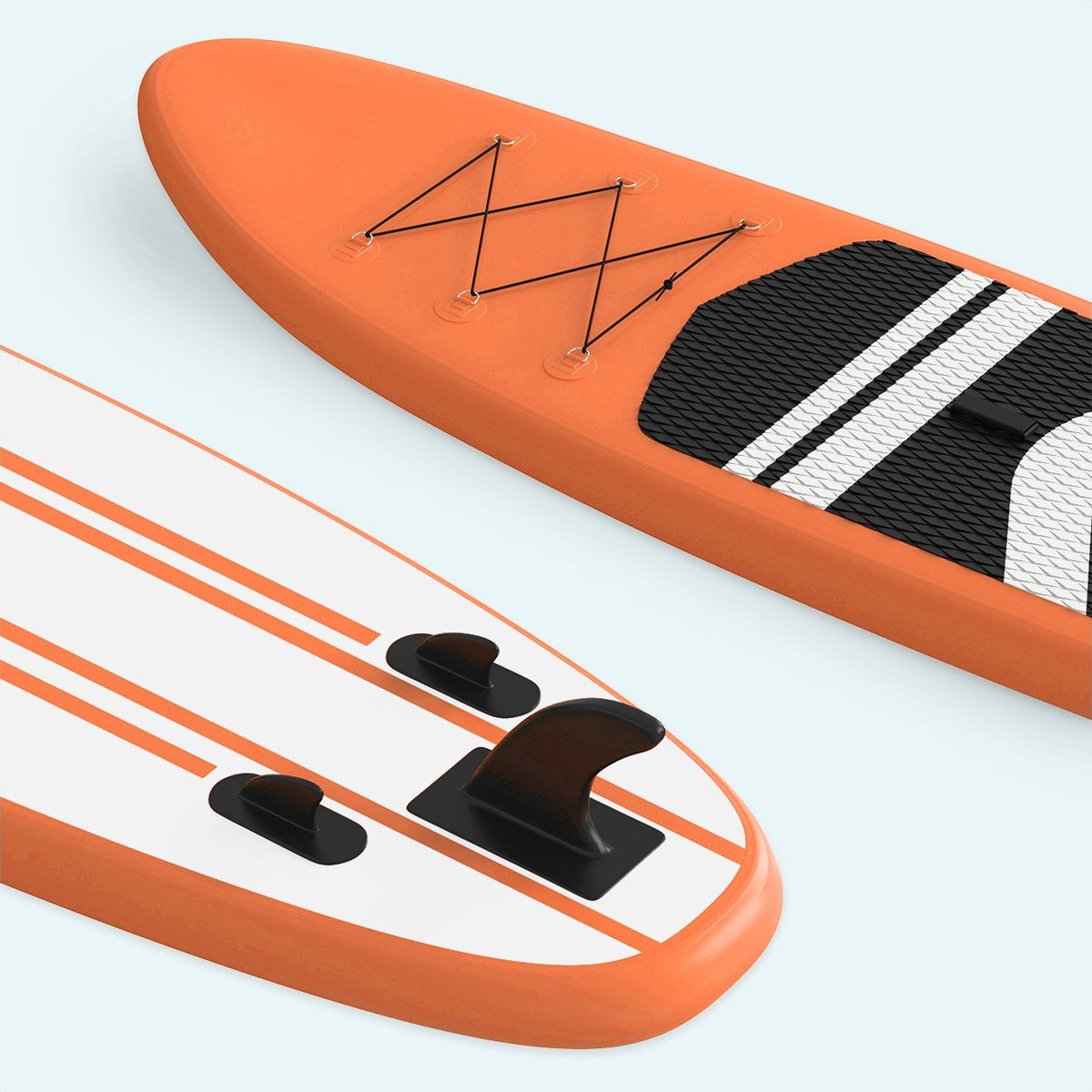 LifeGoods SUP Board - Aufblasbares Paddle Board - Komplettset - Max. 135KG - 320x81cm - Orange