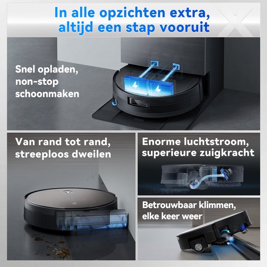 ECOVACS DEEBOT X11 PRO OMNI Roboterstaubsauger – 19.500 Pa – PowerBoost-Schnellladung – OZMO-Wischwalze – ZeroTangle 3.0 Anti-Haarverwicklungssystem – KI-Fleckenerkennung 2.0 – OMNI 2.0-Ladestation mit Selbstreinigungsfunktion – TruePass 4WD-Kletterfunkti