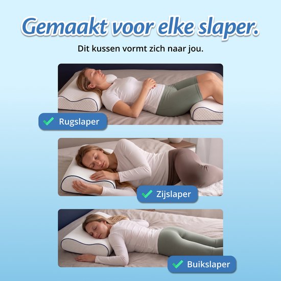 Ella Wave-Soft Orthopädisches Kopfkissen für Rücken- und Seitenschläfer – Ergonomisches Nackenstützkissen aus Memory-Schaum – Schlafkissen bei Nackenbeschwerden 60 x 40 cm – Weiß
