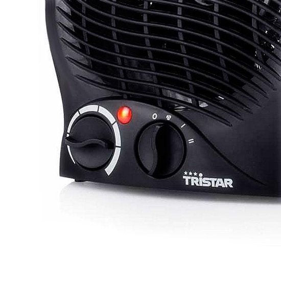 Tristar Elektrischer Campingheizstrahler KA-5037 – Heizlüfter – 2 Heizstufen 1000|2000 Watt – Für kleine Räume – Schwarz