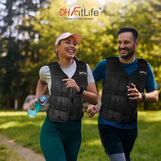 DH FitLife Einstellbare Gewichtsweste 10KG/20KG/30KG für Muskelaufbau und Krafttraining | Gewichtsweste | Laufweste Damen Herren | Fitness Trainingsweste
