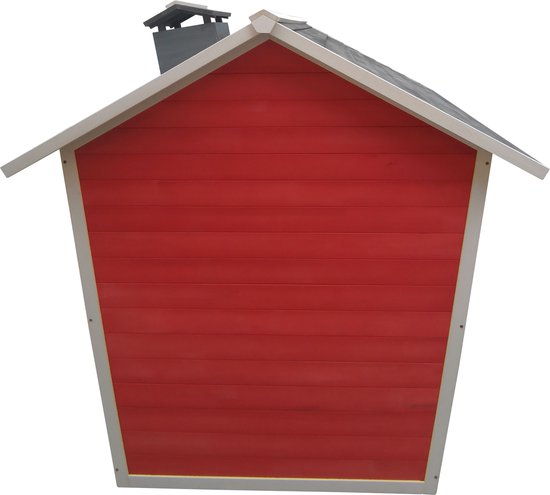 Sunny Olaf Spielhaus in Rot/Grau – FSC-Holz – Spielhaus für den Garten / den Außenbereich – Gartenhäuschen für Kinder