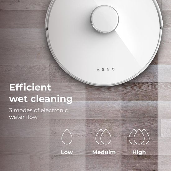 AENO Staubsaugerroboter - Wischfunktion - Smart app DE - 2,5KPa - Weiß