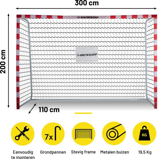 Dunlop Fußballtor 300 x 200 x 110 cm