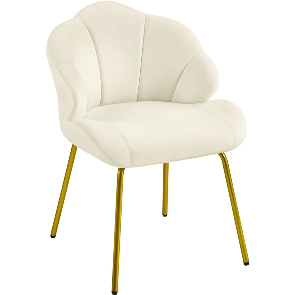 Yaheetech Esszimmerstuhl in Muschelform – gepolstert mit Metallbeinen – 56 x 57 x 78 cm – Beige