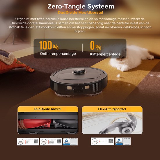 Roborock Qrevo S5V – Roboterstaubsauger mit Ladestation – 12.000 Pa Saugkraft – FlexiArm – Wischen – Reaktive Hindernisvermeidung – Doppelte Anti-Verfilzungsfunktion – Warmlufttrocknung – Hindernisvermeidung und intelligente Navigation – Schwarz