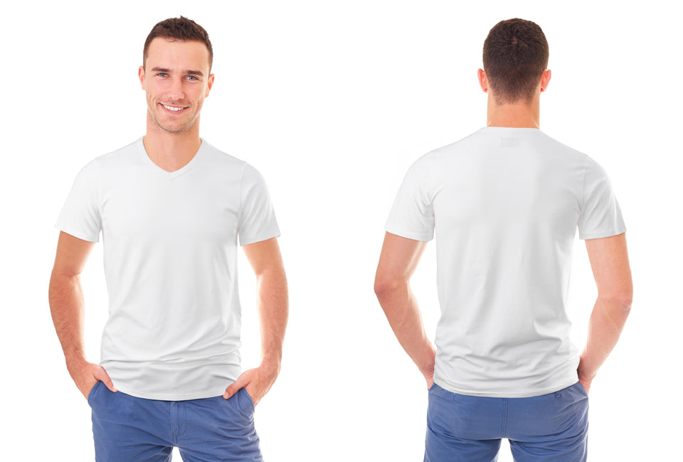 Milanoro 4er-Pack - extra langer V-Ausschnitt - 100 % Baumwolle - 2XL - weiß