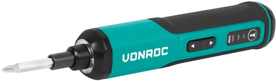 VONROC Elektroschrauber 4V - Inkl. 15-teiligem Bit-Set und USB-C Kabel