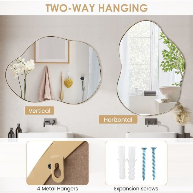 Coast Asymmetrischer Wandspiegel - 78 x 56 cm - Gold