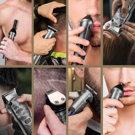 Professionelle kabellose 5-in-1 Haarschneidemaschine - Sansbeauté - Haarschneider Herrenkopfhaar - Cheveux Hair - Haartrimmer - Friseur Haar Maschine - Haarschneider - Trimmer Bart - Barbe Haarschneider - Friseur Buddha Trimmer - Barber Set - Barber Set