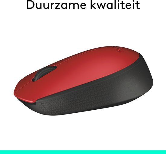 Logitech M171 – Kabellose Maus – Kompatibel mit PC/Mac – Inklusive USB-Mini-Empfänger – Rot