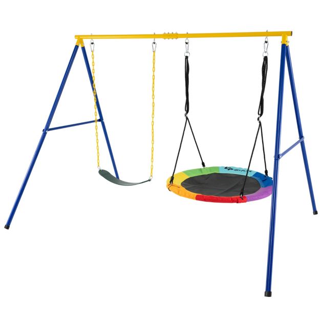 Coast Doppel-Kinderschaukel mit Gestell - 2 Schaukeln Belastbar bis 300 kg