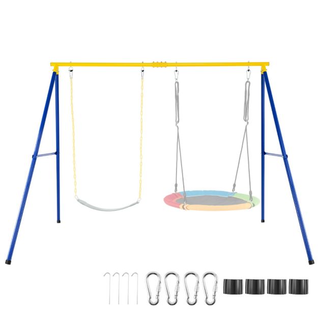 Coast Doppel-Kinderschaukel mit Gestell - 2 Schaukeln Belastbar bis 300 kg