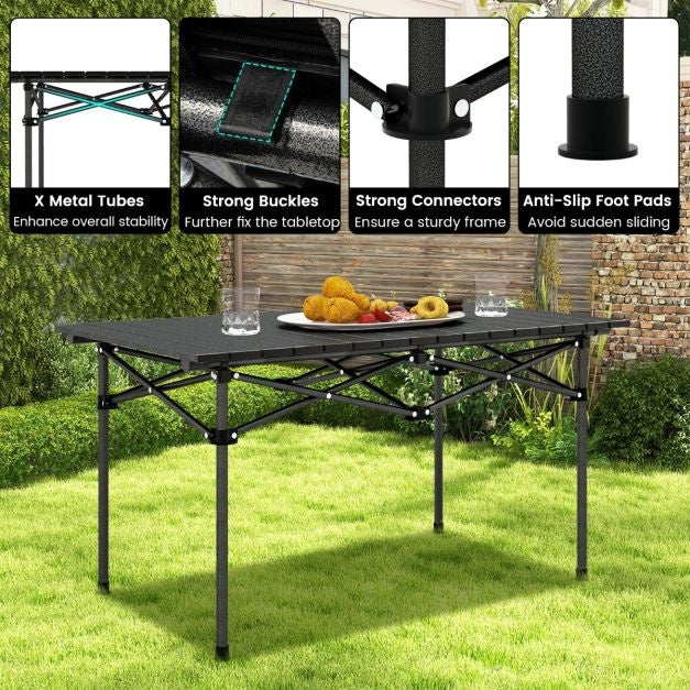 Coast Campingtisch Aluminium mit Tragetasche - 95 x 55 x 50 cm - Max. 60 kg - Schwarz