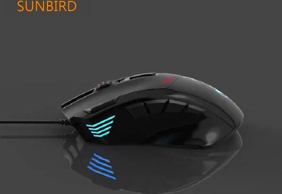 HXSJ S600 Pro Optische Gaming-Maus - Programmierbar - RGB-Licht - Ergonomisch - 7200DPI - Schwarz